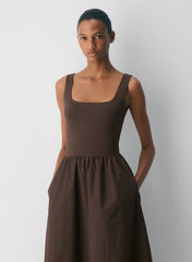 Revive Poplin Dress-Limited Edition — rich mocha brown