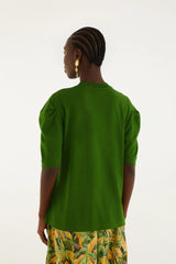 Green Nature Lovers Puff Sleeve T-Shirt