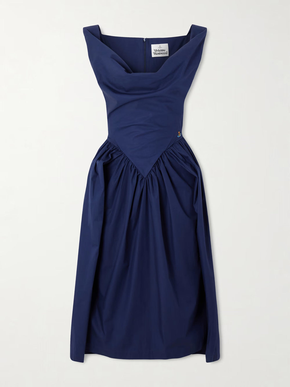 Sunday gathered cotton-poplin midi dress