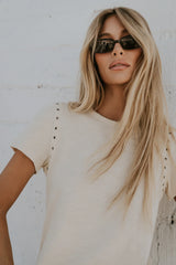 Genesis Grommet Top in Bone