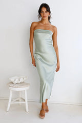 Gleam In Gold Maxi Dress Light Green