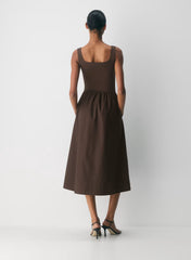 Revive Poplin Dress-Limited Edition — rich mocha brown