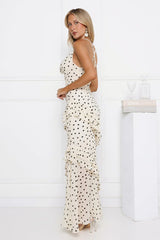 Trends To Come Polka Dot Maxi Dress Cream