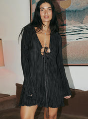 Malop Long Sleeve Mini Dress Black