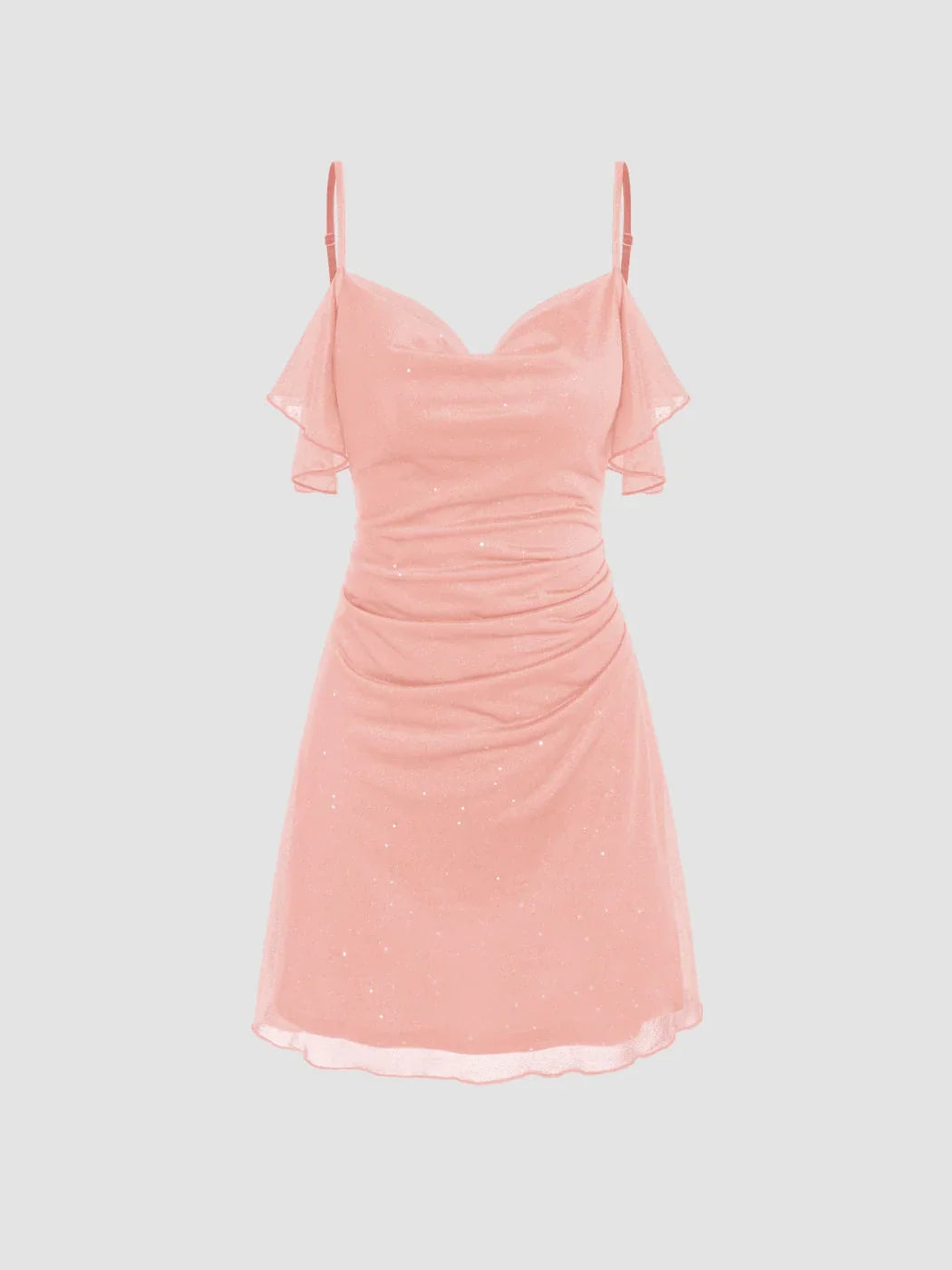 Sequin Ruched Mini Dress