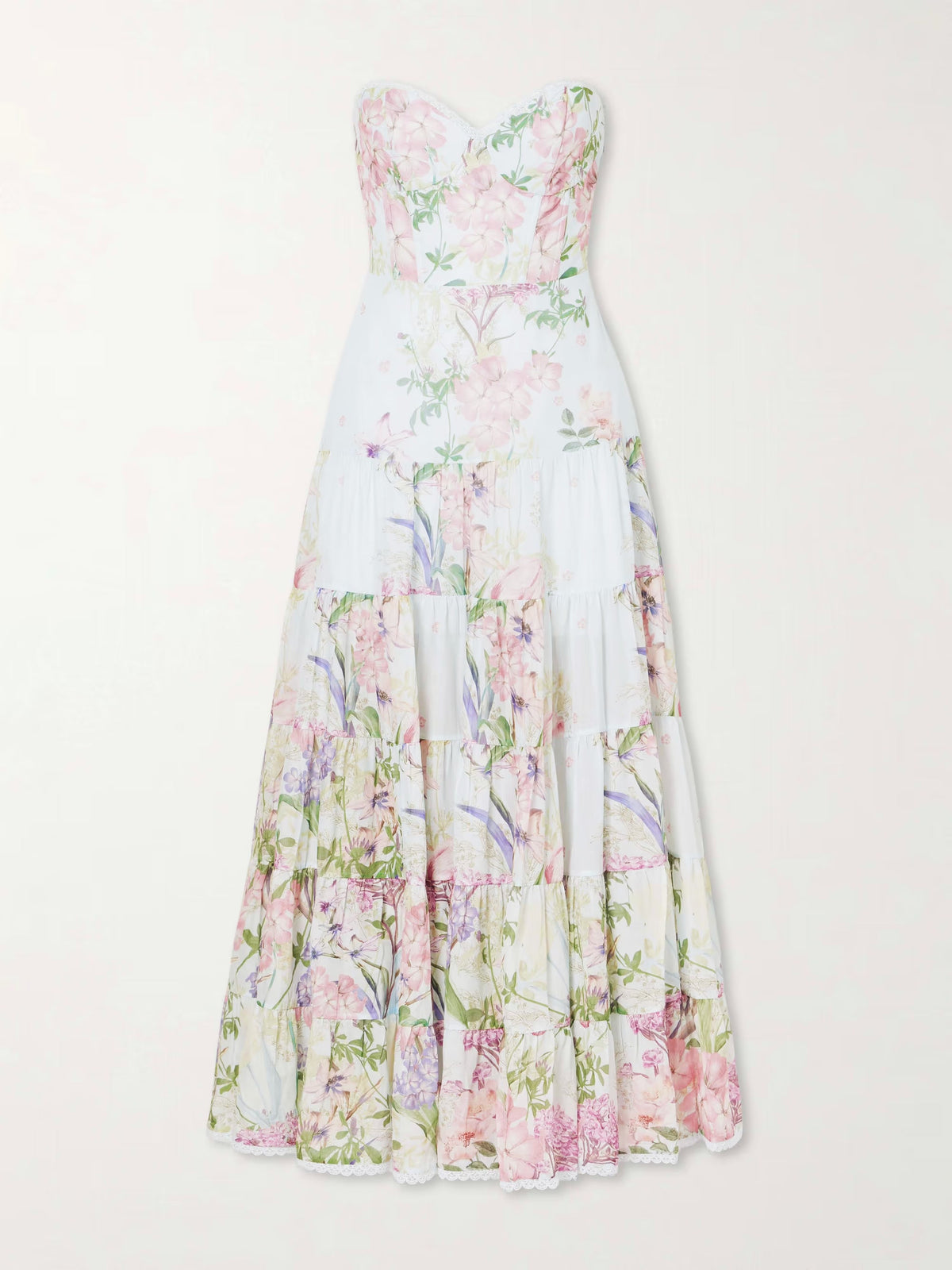 Danny belted floral-print cotton-blend voile midi dress