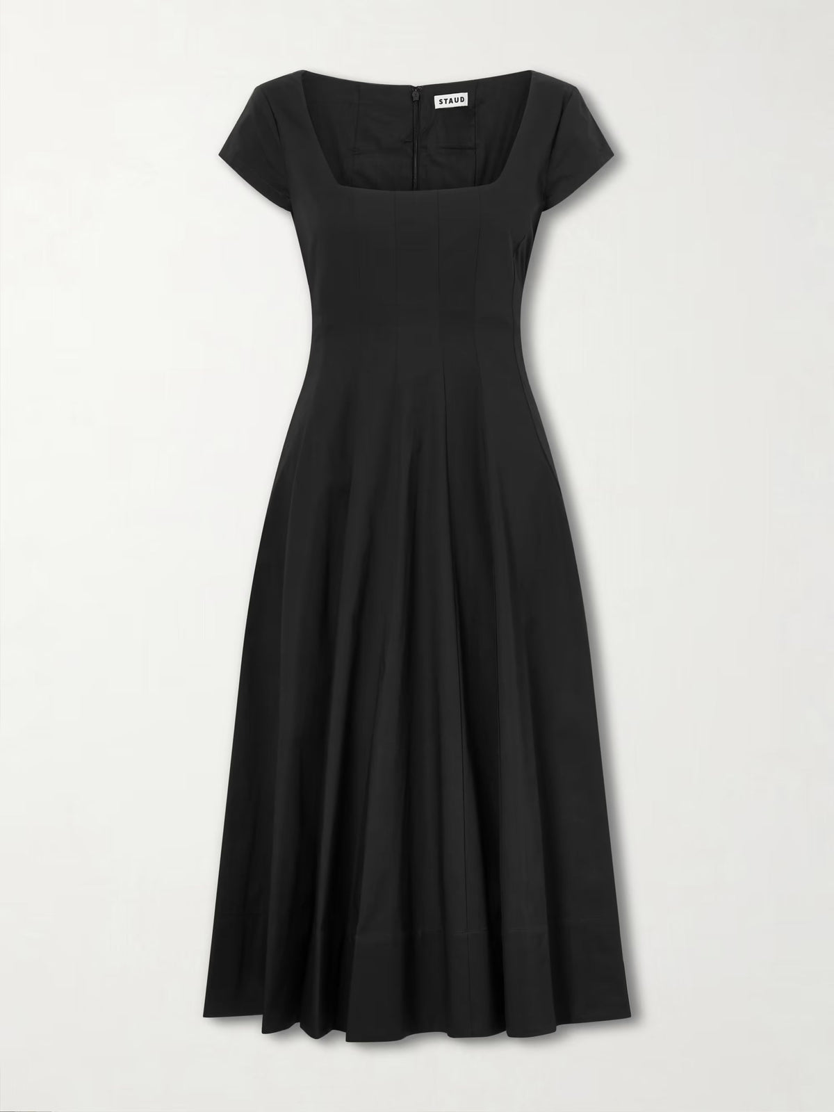 Wells paneled cotton-blend poplin midi dress