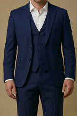 Men’s Three-Piece Wedding Guest Suit – Tailored Slim Fit Jacket, Waistcoat and Trousers for Formal Celebrations