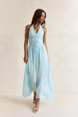 Heart Of Ours Halter Maxi Dress Blue