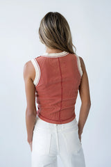 Lilah Reverse Seam Tank in Red