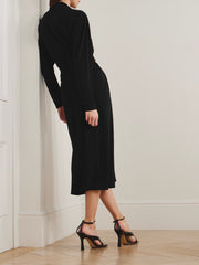 Embellished gathered jersey midi dress