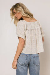 Tiffany Floral Blouse in Cream FINAL SALE