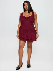 Shantelle Romper Burgundy Curve