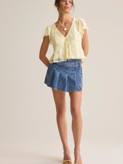 Libby Embroidered Babydoll Top