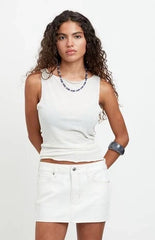 Pacsun Piper Stretch White Jean Micro Mini Skirt