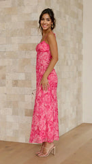 Margie Midi Dress - Pink Floral