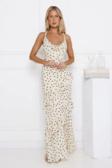Trends To Come Polka Dot Maxi Dress Cream