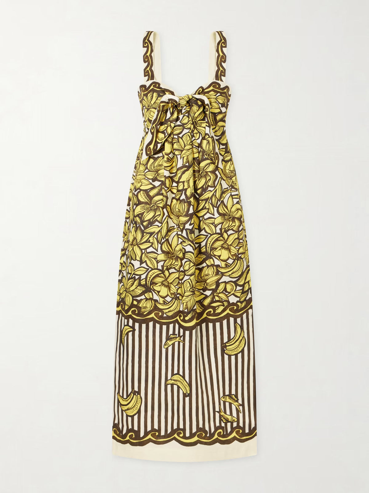 Mona printed hemp midi dress