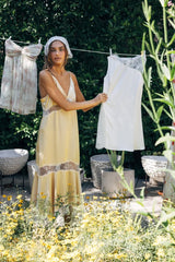 Val Lace Satin Slip Midi Dress