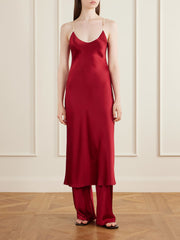 Bias slip silk-charmeuse slip midi dress