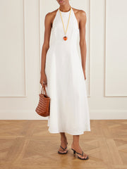 Neolia linen midi-dress