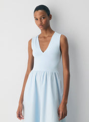 Cotton poplin midi dress with Contour bodice