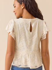 Libby Embroidered Babydoll Top